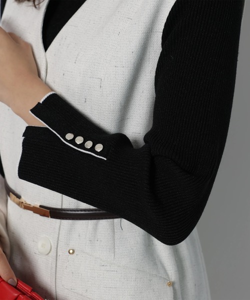 JUSGLITTY（ジャスグリッティー）の「シャイニーボートリブニット（ニット/セーター・レディース・ブラック/ブラック系その他/ブルー系その他3/ホワイト・2）」の17枚目の写真