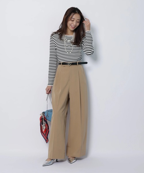 JUSGLITTY（ジャスグリッティー）の「シャイニーボートリブニット（ニット/セーター・レディース・ブラック/ブラック系その他/ブルー系その他3/ホワイト・2）」の6枚目の写真