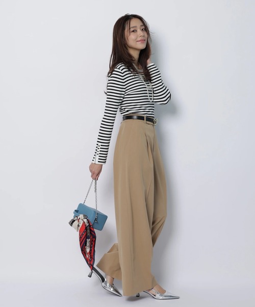 JUSGLITTY（ジャスグリッティー）の「シャイニーボートリブニット（ニット/セーター・レディース・ブラック/ブラック系その他/ブルー系その他3/ホワイト・2）」の8枚目の写真