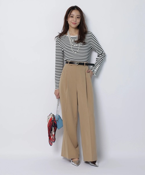 JUSGLITTY（ジャスグリッティー）の「シャイニーボートリブニット（ニット/セーター・レディース・ブラック/ブラック系その他/ブルー系その他3/ホワイト・2）」の9枚目の写真