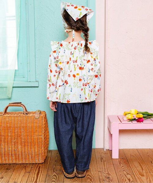 Boribon（ボリボン）の「リボンモチーフココデニムパンツ（デニムパンツ・キッズ・ストライプ/ネイビー/アイボリー・120/110/100/90/80）」の7枚目の写真