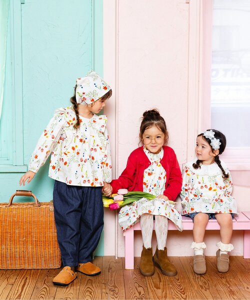 Boribon（ボリボン）の「リボンモチーフココデニムパンツ（デニムパンツ・キッズ・ストライプ/ネイビー/アイボリー・120/110/100/90/80）」の8枚目の写真