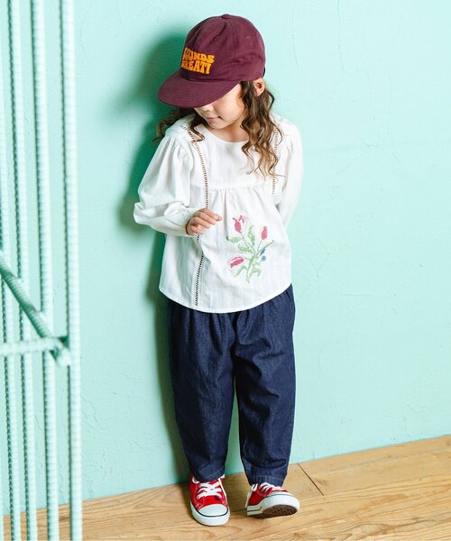 Boribon（ボリボン）の「リボンモチーフココデニムパンツ（デニムパンツ・キッズ・ストライプ/ネイビー/アイボリー・120/110/100/90/80）」の9枚目の写真