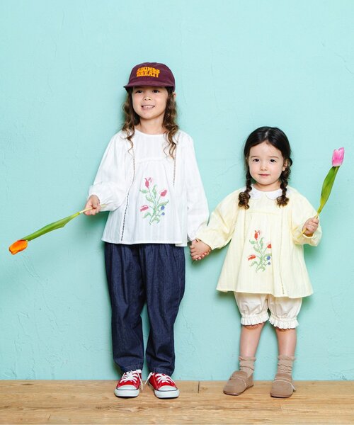 Boribon（ボリボン）の「リボンモチーフココデニムパンツ（デニムパンツ・キッズ・ストライプ/ネイビー/アイボリー・120/110/100/90/80）」の10枚目の写真