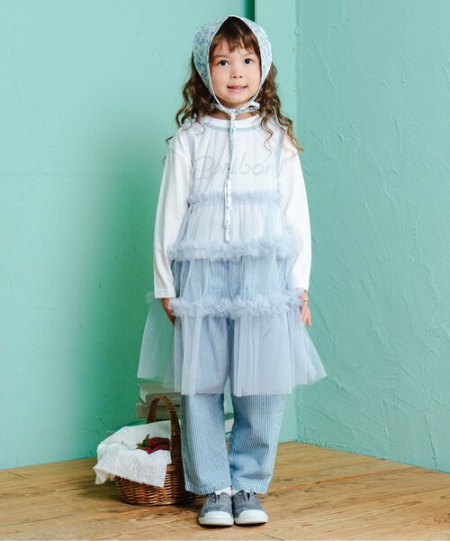 Boribon（ボリボン）の「リボンモチーフココデニムパンツ（デニムパンツ・キッズ・ストライプ/ネイビー/アイボリー・120/110/100/90/80）」の11枚目の写真