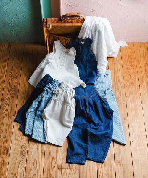 Boribon（ボリボン）の「リボンモチーフココデニムパンツ（デニムパンツ・キッズ・ストライプ/ネイビー/アイボリー・120/110/100/90/80）」の14枚目の写真