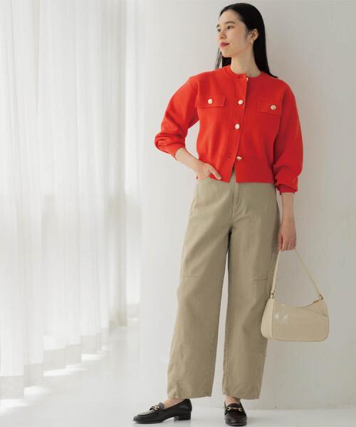 OPAQUE.CLIP（オペークドットクリップ）の「カーブシルエットカラーデニム【洗濯機OK】（デニムパンツ・レディース・ベージュ/ベビーピンク・40/38/42）」の11枚目の写真