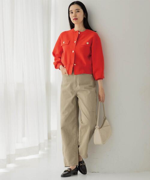 OPAQUE.CLIP（オペークドットクリップ）の「カーブシルエットカラーデニム【洗濯機OK】（デニムパンツ・レディース・ベージュ/ベビーピンク・40/38/42）」の13枚目の写真