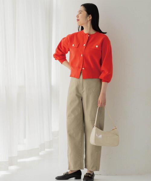 OPAQUE.CLIP（オペークドットクリップ）の「カーブシルエットカラーデニム【洗濯機OK】（デニムパンツ・レディース・ベージュ/ベビーピンク・40/38/42）」の14枚目の写真