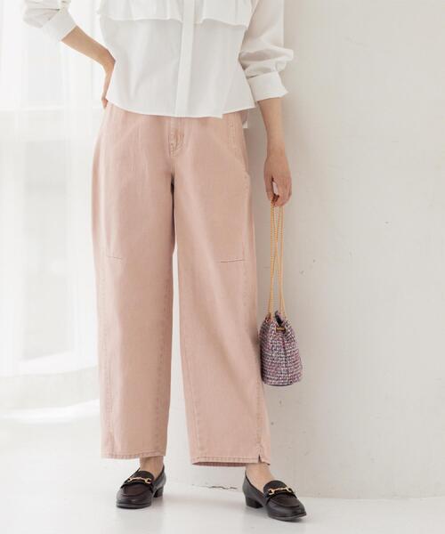 OPAQUE.CLIP（オペークドットクリップ）の「カーブシルエットカラーデニム【洗濯機OK】（デニムパンツ・レディース・ベージュ/ベビーピンク・40/38/42）」の21枚目の写真