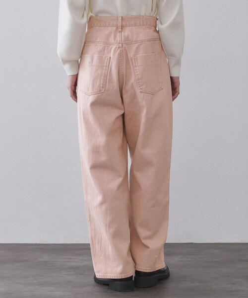 OPAQUE.CLIP（オペークドットクリップ）の「カーブシルエットカラーデニム【洗濯機OK】（デニムパンツ・レディース・ベージュ/ベビーピンク・40/38/42）」の6枚目の写真