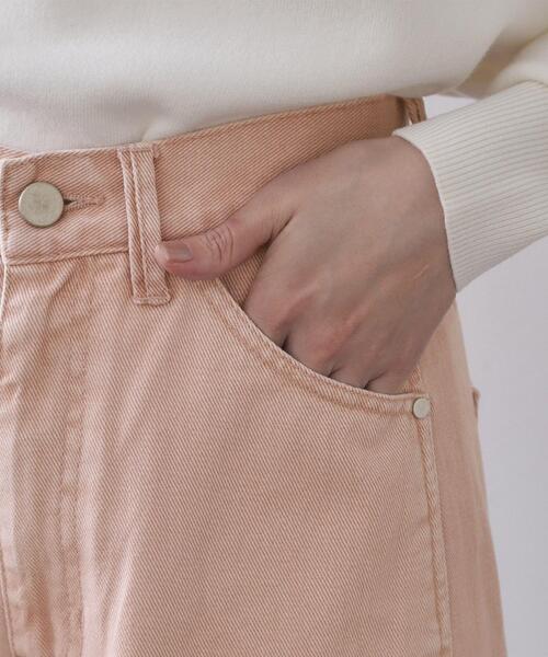 OPAQUE.CLIP（オペークドットクリップ）の「カーブシルエットカラーデニム【洗濯機OK】（デニムパンツ・レディース・ベージュ/ベビーピンク・40/38/42）」の8枚目の写真