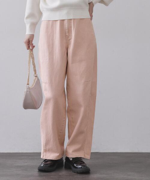 OPAQUE.CLIP（オペークドットクリップ）の「カーブシルエットカラーデニム【洗濯機OK】（デニムパンツ・レディース・ベージュ/ベビーピンク・40/38/42）」の10枚目の写真