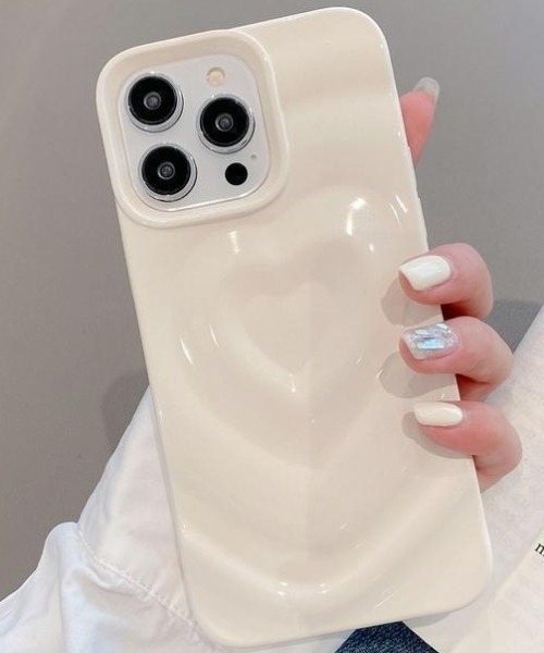 Vini（ヴィニ）の「カプチーノハート iPhoneケース ハートビーム ハートウェーブ iPhone14/iPhone15/iPhone16/iPhone17（スマホケース/カバー・レディース・ピンク/レッド/ブラック/ホワイト/パープル・iPhone 14/iPhone 15/iPhone 16/iPhone 17）」の2枚目の写真