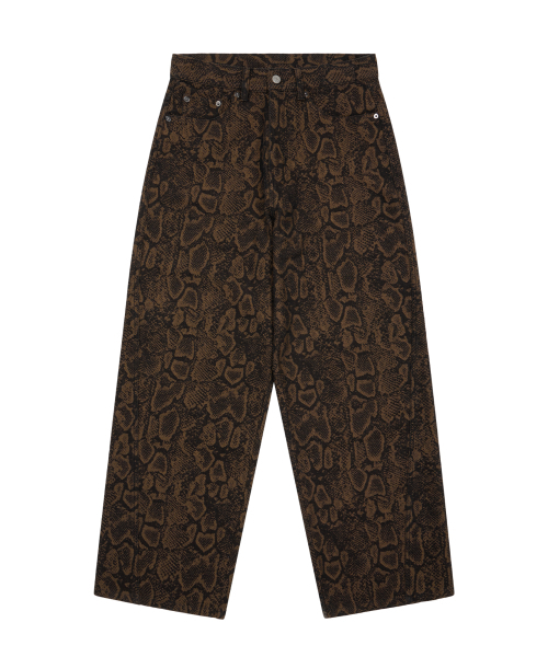 AAKAM(アーカム)の「Python Patterned Denim Pants (Brown)(デニムパンツ・レディース・その他・1/2)」の2枚目の写真
