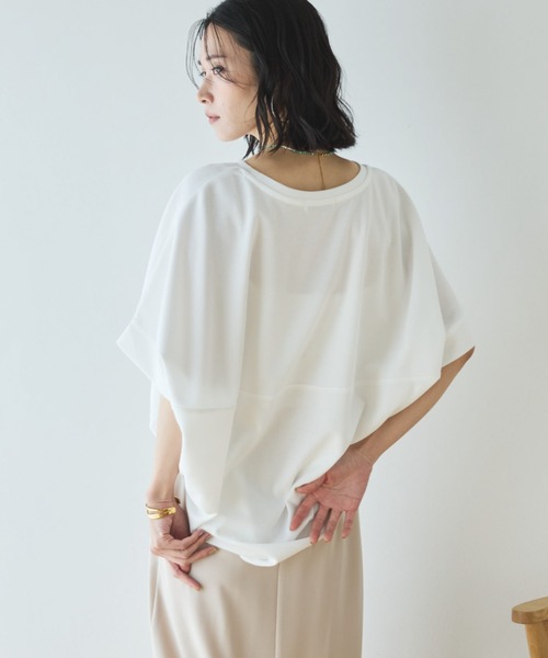Doux archives（ドゥアルシーヴ）の「ＵＶ加工・吸水速乾ドルマンプルオーバー（Tシャツ/カットソー・レディース・サックスブルー/グレイッシュベージュ/チャコールグレー/オフホワイト・FREE）」の18枚目の写真