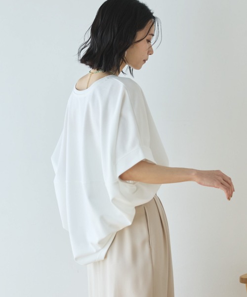 Doux archives（ドゥアルシーヴ）の「ＵＶ加工・吸水速乾ドルマンプルオーバー（Tシャツ/カットソー・レディース・サックスブルー/グレイッシュベージュ/チャコールグレー/オフホワイト・FREE）」の20枚目の写真
