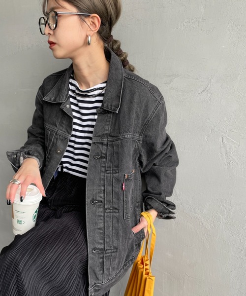 Levi's（リーバイス）の「[LEVI’S/リーバイス] TYPE 1 TRUCKER デニムジャケット（デニムジャケット・レディース・ブラック/ライトインディゴブルー・M/S/L/XL）」の12枚目の写真