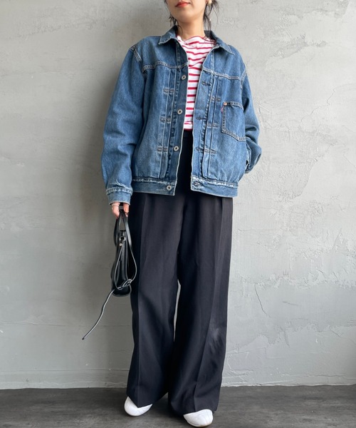 Levi's（リーバイス）の「[LEVI’S/リーバイス] TYPE 1 TRUCKER デニムジャケット（デニムジャケット・レディース・ブラック/ライトインディゴブルー・M/S/L/XL）」の9枚目の写真