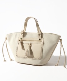 HOUSE OF FLORENCE（ハウスオブフローレンス）の「【HOUSE OF FLORENCE/ハウス オブ フローレンス】キャンバス×イタリアンレザー 手提げバッグ（ハンドバッグ）」