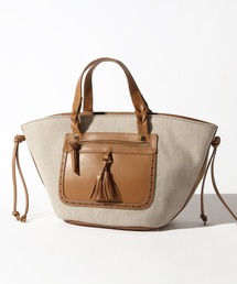 HOUSE OF FLORENCE（ハウスオブフローレンス）の「【HOUSE OF FLORENCE/ハウス オブ フローレンス】キャンバス×イタリアンレザー 手提げバッグ（ハンドバッグ）」