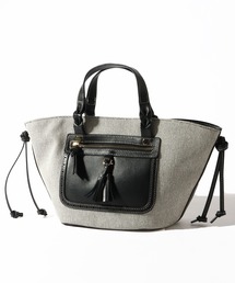 HOUSE OF FLORENCE（ハウスオブフローレンス）の「【HOUSE OF FLORENCE/ハウス オブ フローレンス】キャンバス×イタリアンレザー 手提げバッグ（ハンドバッグ）」