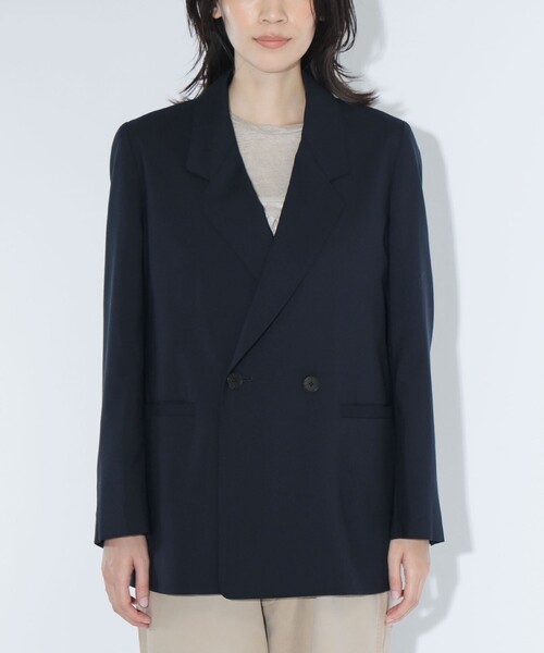 BEAMS BOY（ビームスボーイ）の「maturely / ティー ダブ ダブル ブレステッド ジャケット（テーラードジャケット・レディース・ネイビー/グレー・1/0）」の10枚目の写真