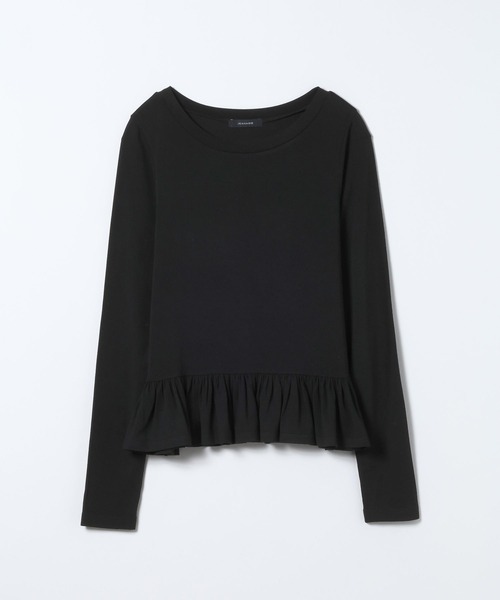 JEANASIS（ジーナシス）の「ヘムフリルLS TEE/643069（Tシャツ/カットソー・レディース・オフホワイト/ホワイト系その他/ブラック・FREE）」の3枚目の写真