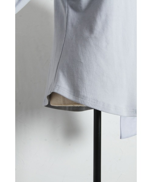 ARVELLIA(アルベリア)の「SPLIT CUFF TOPS(Tシャツ/カットソー・レディース・ブラック/サックスブルー・M)」の12枚目の写真