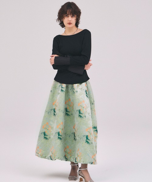 ARVELLIA(アルベリア)の「SPLIT CUFF TOPS(Tシャツ/カットソー・レディース・ブラック/サックスブルー・M)」の16枚目の写真