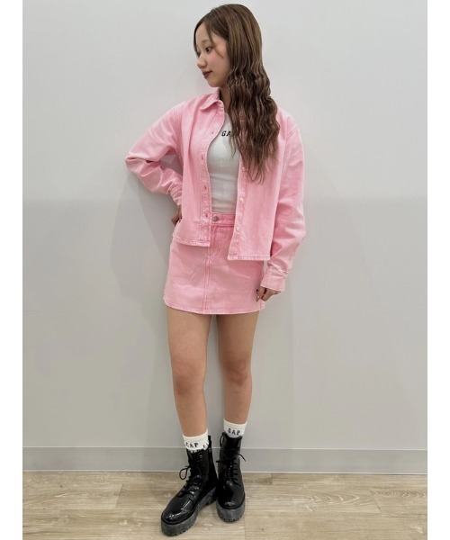 GAP(ギャップ)の「ウルトラソフトデニム ミニスカート(デニムスカート・レディース・ピンク・24/23/25/26/29/28/27)」の8枚目の写真