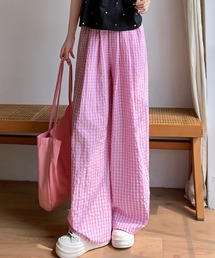 ギンガムチェック」に該当するパンツ（ピンク/桃色系）ファッション