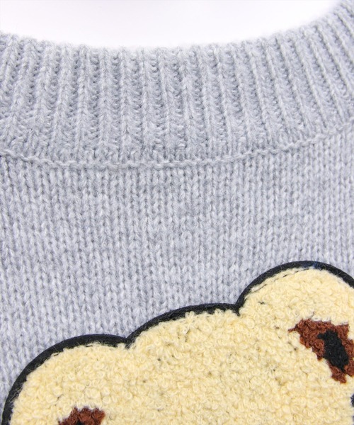 clear（クリア）の「ベアワッペンニットトップス[アニマル柄 ガーリー]≪新作≫（ニット/セーター・レディース・アイボリー/杢グレー・F）」の8枚目の写真