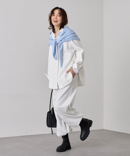 RIVE DROITE（リヴドロワ）の「【A・MONN(アモン)】WIDE SWEAT PANTS（スウェットパンツ・レディース・ネイビー/ライトグレー・38/36）」の4枚目の写真