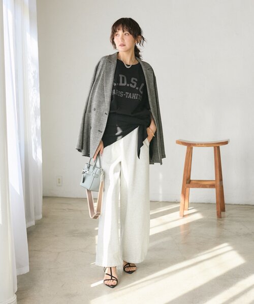 RIVE DROITE（リヴドロワ）の「【A・MONN(アモン)】WIDE SWEAT PANTS（スウェットパンツ・レディース・ネイビー/ライトグレー・38/36）」の14枚目の写真