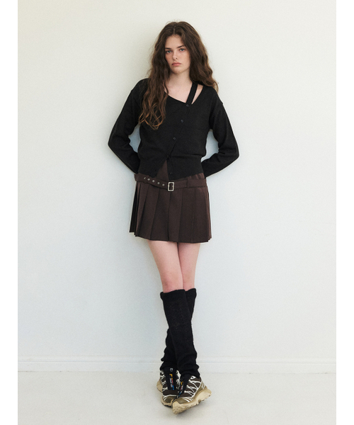 ETMON(エトモン)の「Cut-Out Diagonal Knit Cardigan, Black(カーディガン/ボレロ・レディース・その他・FREE)」の3枚目の写真