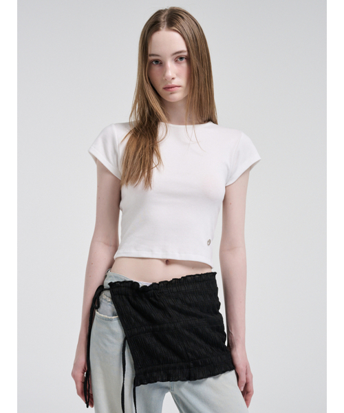 ETMON（エトモン）の「Cap Sleeve T-Shirt, White（Tシャツ/カットソー・レディース・その他・FREE）」の2枚目の写真
