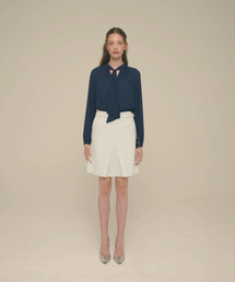Crystal-Button Tweed Skirt_Vanilla Custard
