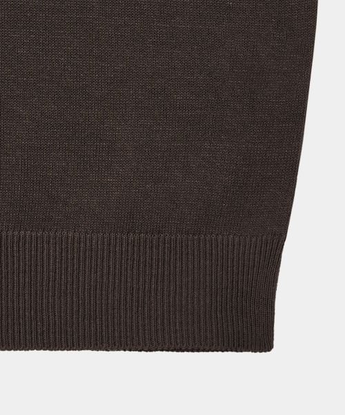 DECOROSO（デコローゾ）の「サマー クールタッチ ヘンリーネック 半袖ニット [ブラウン]（Tシャツ/カットソー・メンズ・その他・02/01）」の5枚目の写真