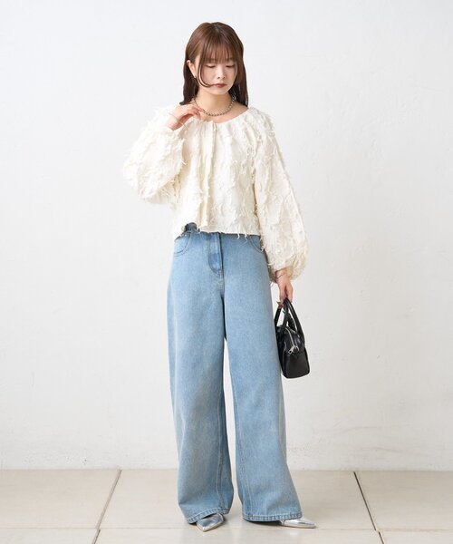 mystic（ミスティック）の「【ZOZO限定/REVIVAL】26SSマルチWAYジャガードブラウス（シャツ/ブラウス・レディース・アイボリー/ブラック・FREE）」の8枚目の写真