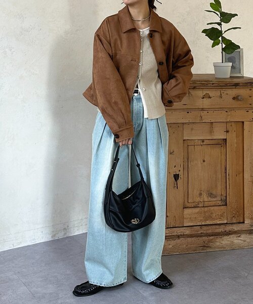 Thevon（ゼボン）の「レイヤード風リブニットカーディガン（カーディガン/ボレロ・レディース・グレー/オリーブ/ベージュ・FREE）」の17枚目の写真