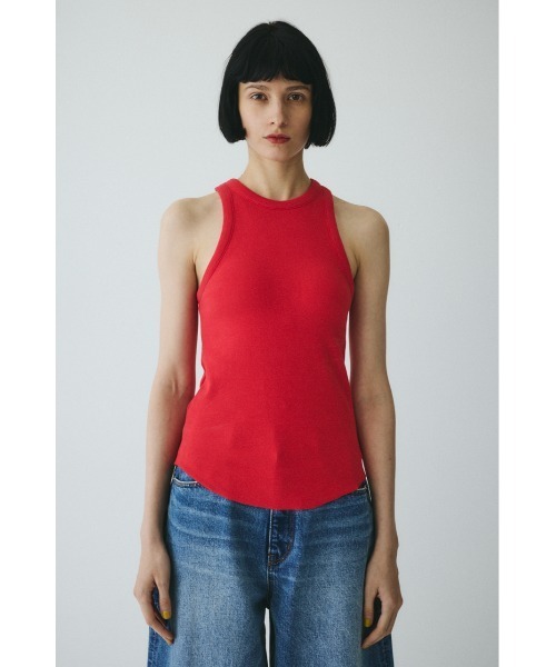 HeRIN.CYE（ヘリンドットサイ）の「Teleco tank top　　テレコタンクトップ（タンクトップ・レディース・ブラック/ベージュ/レッド/ライム/オフホワイト・FREE）」の5枚目の写真