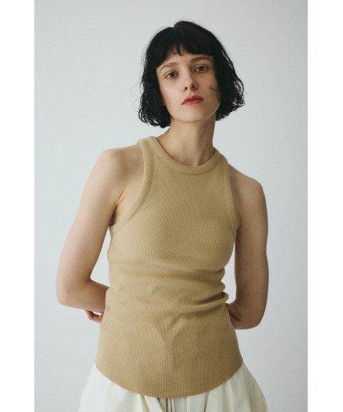 HeRIN.CYE（ヘリンドットサイ）の「Teleco tank top　　テレコタンクトップ（タンクトップ・レディース・ブラック/ベージュ/レッド/ライム/オフホワイト・FREE）」の6枚目の写真