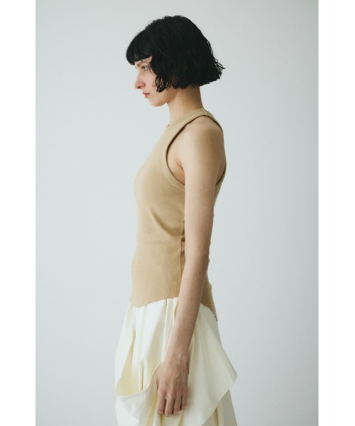 HeRIN.CYE（ヘリンドットサイ）の「Teleco tank top　　テレコタンクトップ（タンクトップ・レディース・ブラック/ベージュ/レッド/ライム/オフホワイト・FREE）」の8枚目の写真
