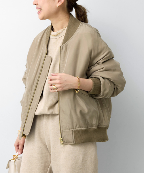 Deuxieme Classe（ドゥーズィエムクラス）の「BIO SILK MA1（MA-1・レディース・ベージュ/ブラック・FREE）」の6枚目の写真