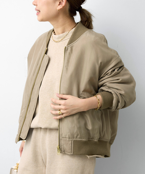 Deuxieme Classe（ドゥーズィエムクラス）の「BIO SILK MA1（MA-1・レディース・ベージュ/ブラック・FREE）」の7枚目の写真