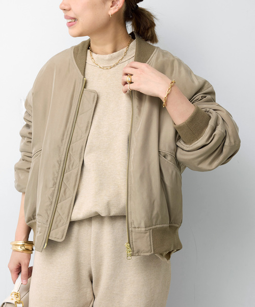 Deuxieme Classe（ドゥーズィエムクラス）の「BIO SILK MA1（MA-1・レディース・ベージュ/ブラック・FREE）」の8枚目の写真