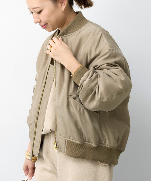 Deuxieme Classe（ドゥーズィエムクラス）の「BIO SILK MA1（MA-1・レディース・ベージュ/ブラック・FREE）」の9枚目の写真