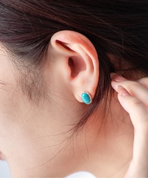 Harpo（アルポ）の「【HARPO】シルバーピアス　ターコイズ　天然石（ピアス（両耳用））」