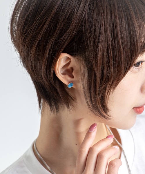Harpo(アルポ)の「【HARPO】シルバーピアス ターコイズ 天然石(ピアス(両耳用)・レディース・ターコイズブルー/ブルー/ブラック・FREE)」の17枚目の写真